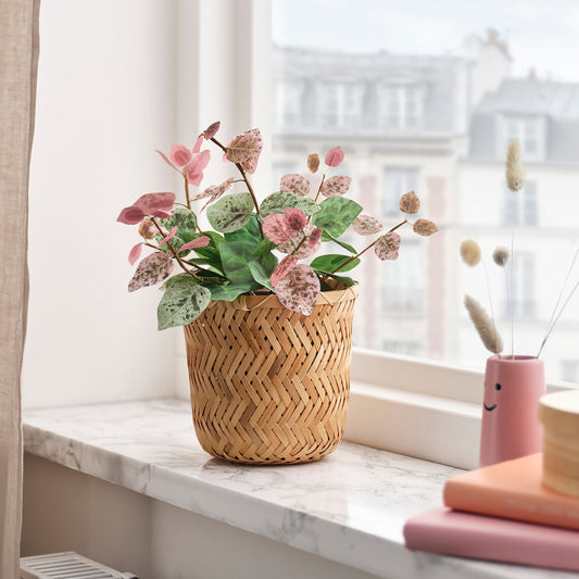 SMÅTÄRNA artificial potted plant, paper/Asiatic jasmine, 10 cm