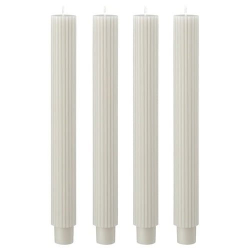 SMÖJTRÄD unscented chandelier candle, beige, 28 mm, 4 pack