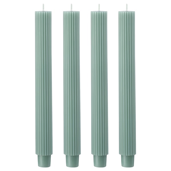 SMÖJTRÄD Unscented Chandelier Candle, green, 25 cm