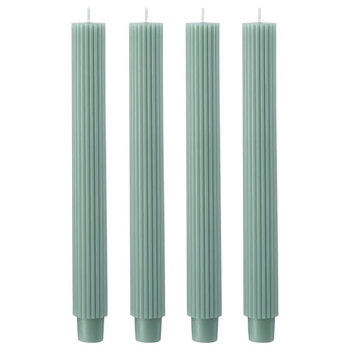 SMÖJTRÄD unscented chandelier candle, green, 28 mm, 4 pack