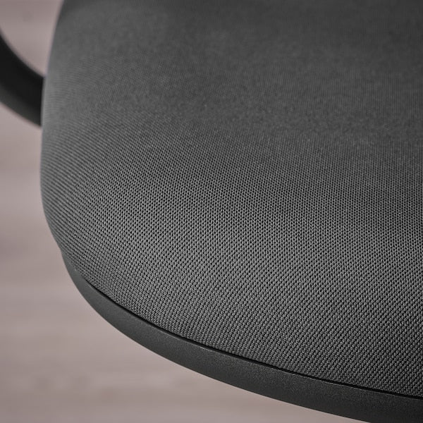 SMÖRKULL - Office chair with armrests, Gräsnäs dark grey