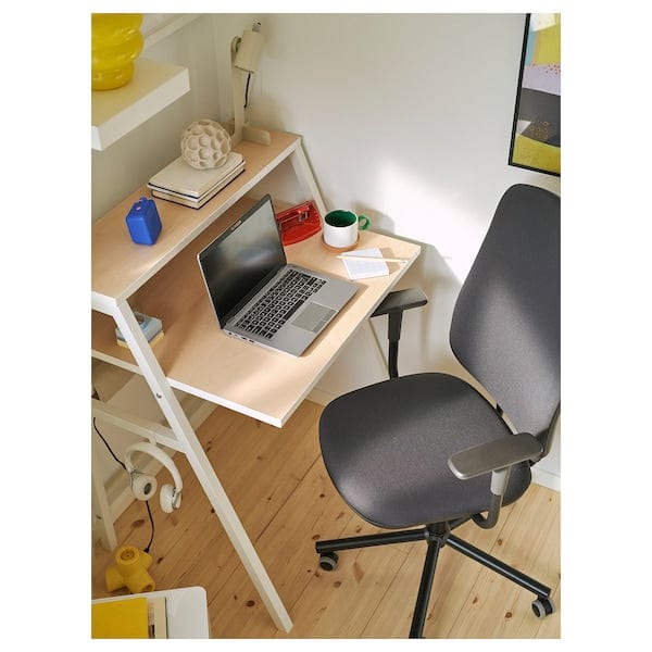 Ikea SMÖRKULL - Office chair with armrests, Gräsnäs dark grey