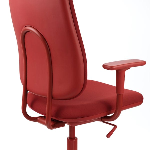 Ikea SMÖRKULL - Office chair with armrests, Gräsnäs red