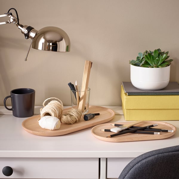 SMÖRLING serving tray, set of 2, beech