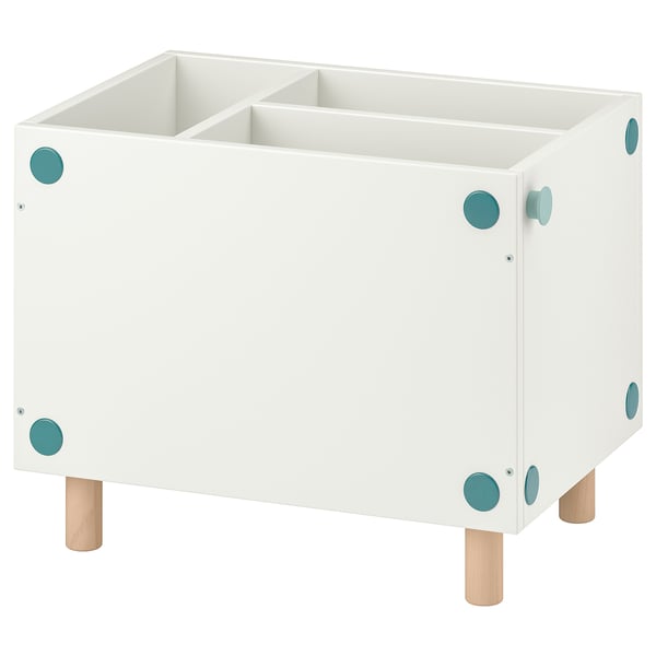 SMUSSLA bedside table/shelf unit, white, 35x59x32 cm
