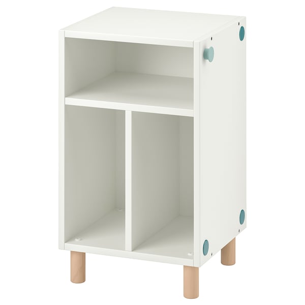 SMUSSLA bedside table/shelf unit, white, 35x59x32 cm