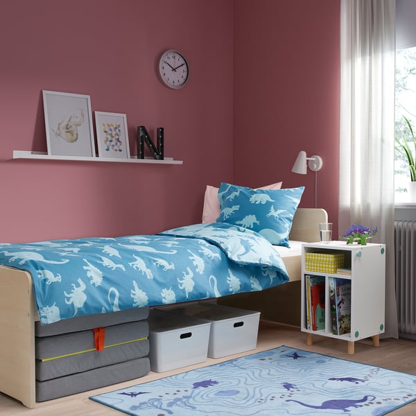 SMUSSLA bedside table/shelf unit, white, 35x59x32 cm