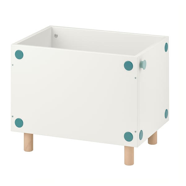 SMUSSLA bedside table/shelf unit, white, 35x59x32 cm