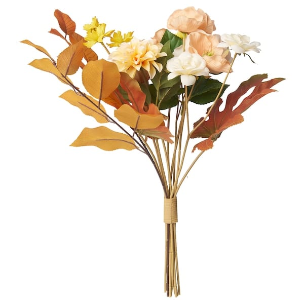 SMYCKA - Artificial bouquet, in/outdoor orange/yellow, 41 cm