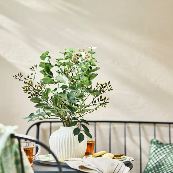 SMYCKA artificial bouquet, indoor/outdoor eucalyptus/green, 60 cm