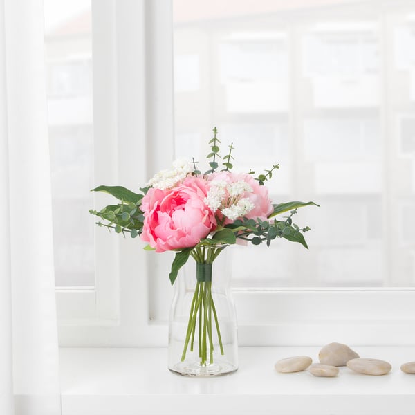 SMYCKA - SMYCKA Artificial bouquet, pink, 25 cm