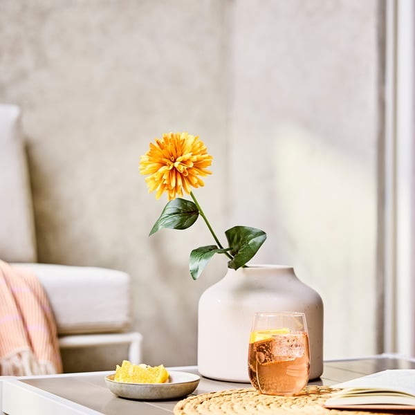 SMYCKA artificial flower, chrysanthemum/orange, 55 cm