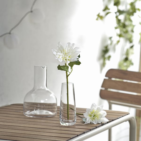 SMYCKA artificial flower, in/outdoor/Dahlia white, 30 cm