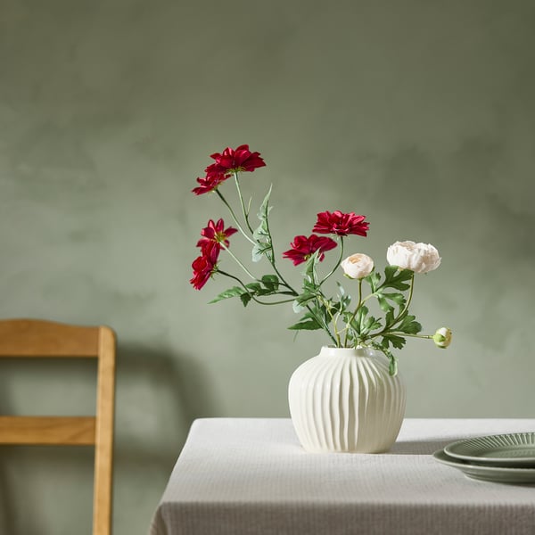 SMYCKA artificial flower, in/outdoor Dahlia/dark pink, 66 cm
