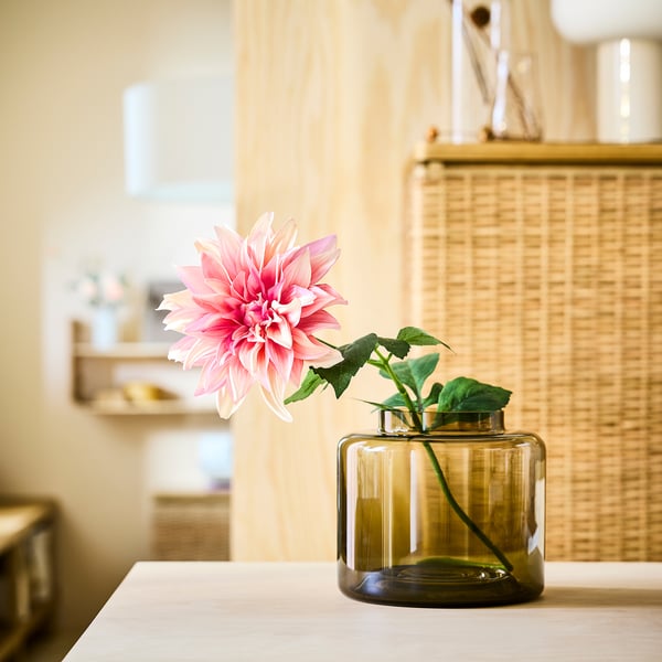 SMYCKA artificial flower, indoor/outdoor Dahlia/pink, 65 cm