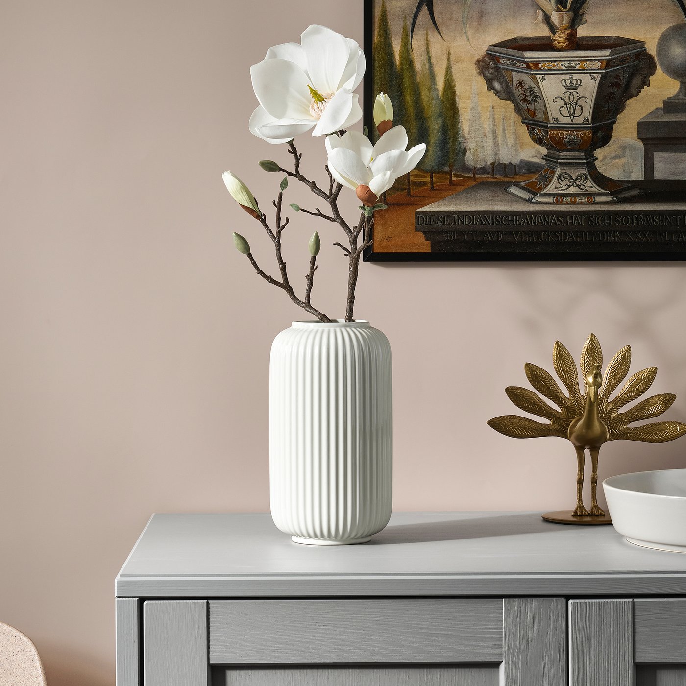 SMYCKA artificial flower, in/outdoor/magnolia white, 61 cm