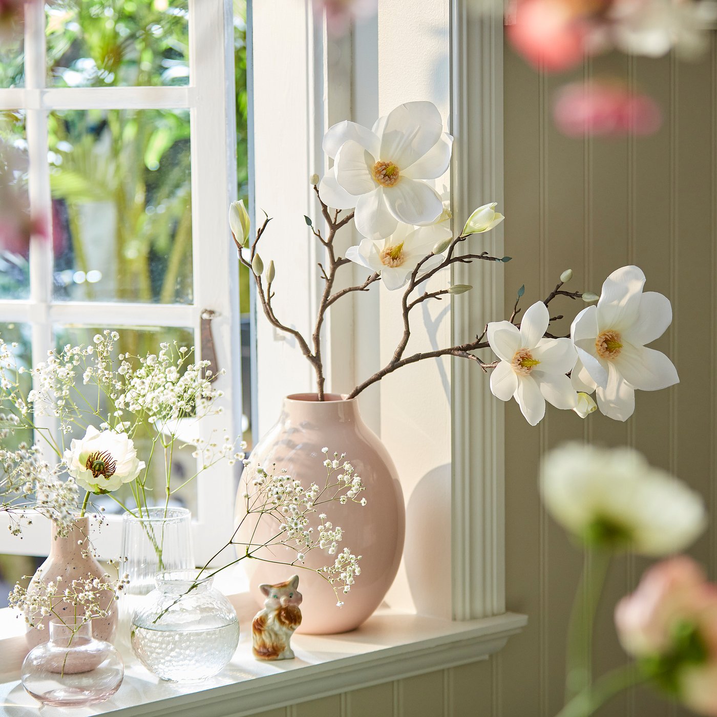 SMYCKA artificial flower, in/outdoor/magnolia white, 61 cm
