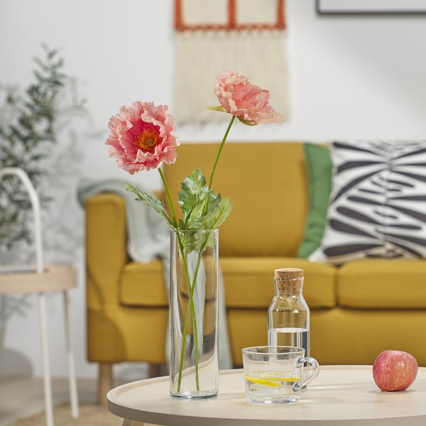 SMYCKA artificial flower, in/outdoor/Poppy orange