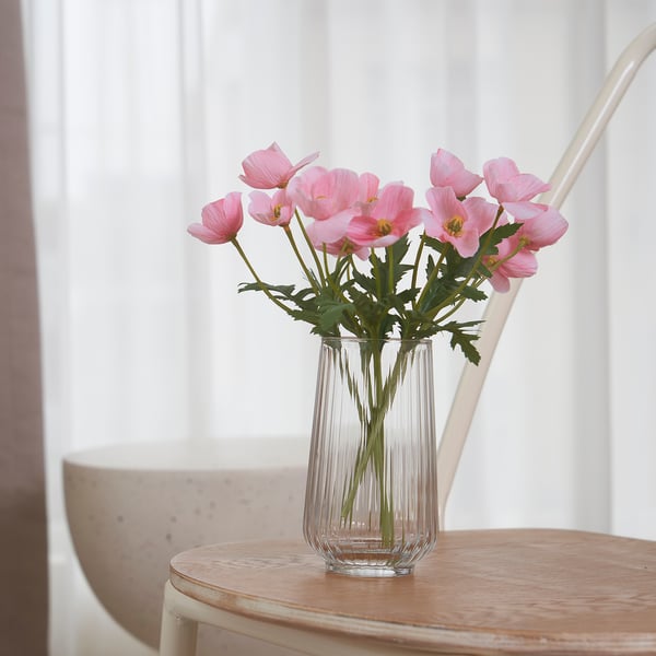 SMYCKA - SMYCKA Artificial flower, in/outdoor/Poppy pink, 27 cm