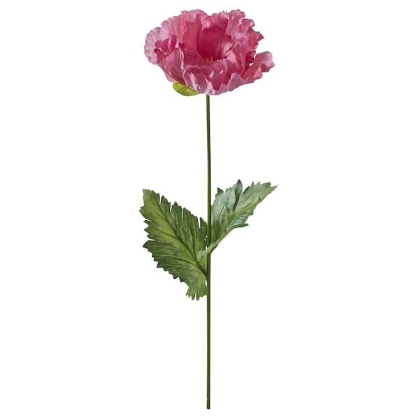 SMYCKA - Artificial flower, in/outdoor/Poppy pink, 55 cm