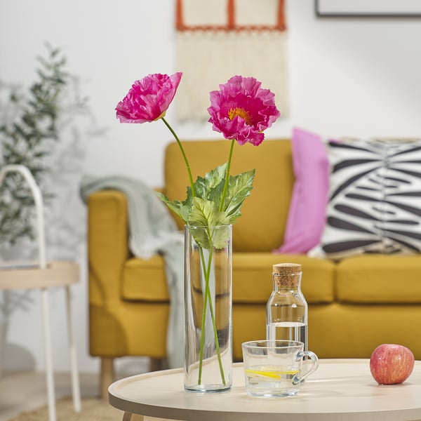SMYCKA - SMYCKA Artificial flower, in/outdoor/Poppy pink, 55 cm