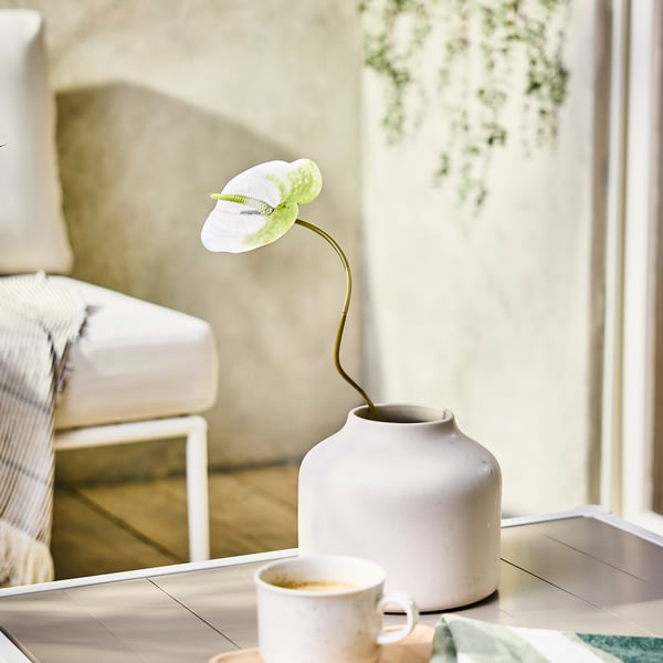 SMYCKA artificial flower, indoor/outdoor plant of araceas/white, 66 cm