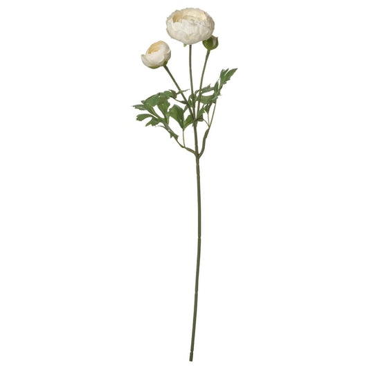 SMYCKA artificial flower, indoor/outdoor Ranunculus/white, 52 cm