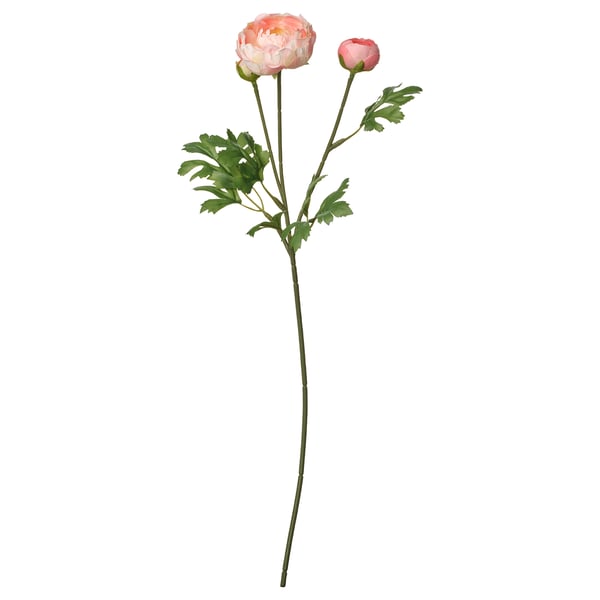 SMYCKA artificial flower, indoor/outdoor Ranunculus/pink, 52 cm
