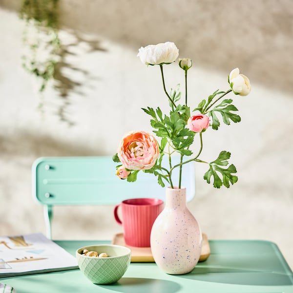 SMYCKA artificial flower, indoor/outdoor Ranunculus/pink, 52 cm