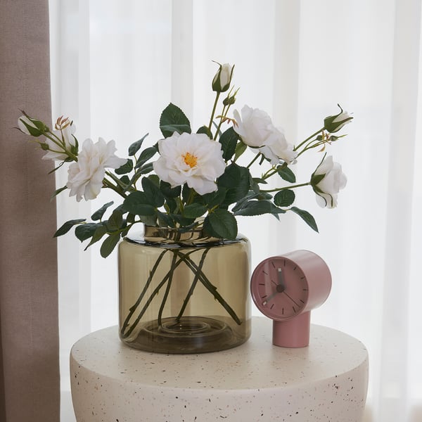 SMYCKA artificial flower, in/outdoor/Rose white, 65 cm