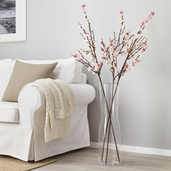 SMYCKA artificial flower, cherry-blossoms/pink, 130 cm