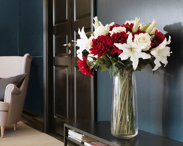 SMYCKA artificial flower, Lily/white, 85 cm