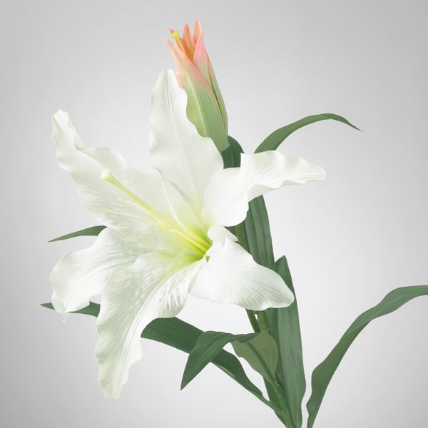SMYCKA artificial flower, Lily/white, 85 cm