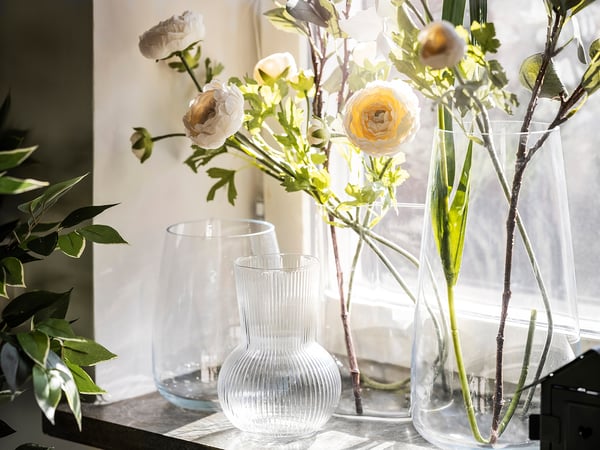 SMYCKA - SMYCKA Artificial flower, Ranunculus/white, 52 cm