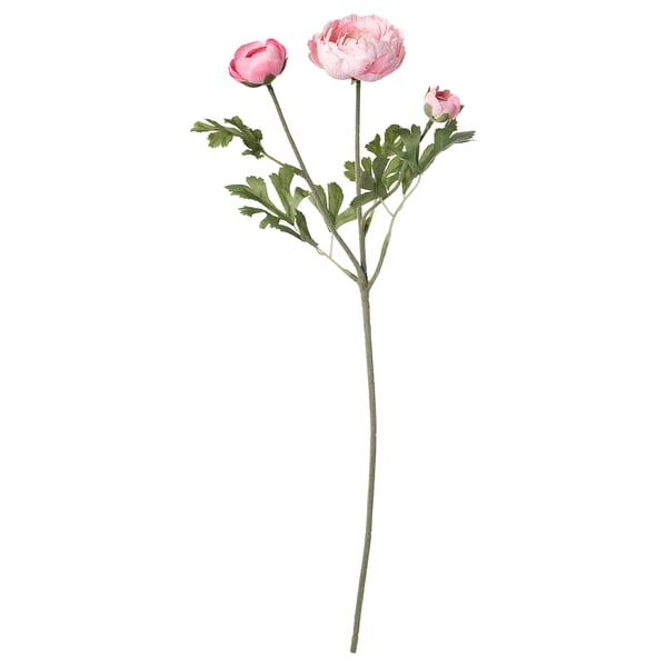 SMYCKA artificial flower, Ranunculus/pink, 52 cm