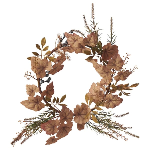 Ikea SMYCKA - Artificial wreath, in/outdoor/dried brown, 45 cm