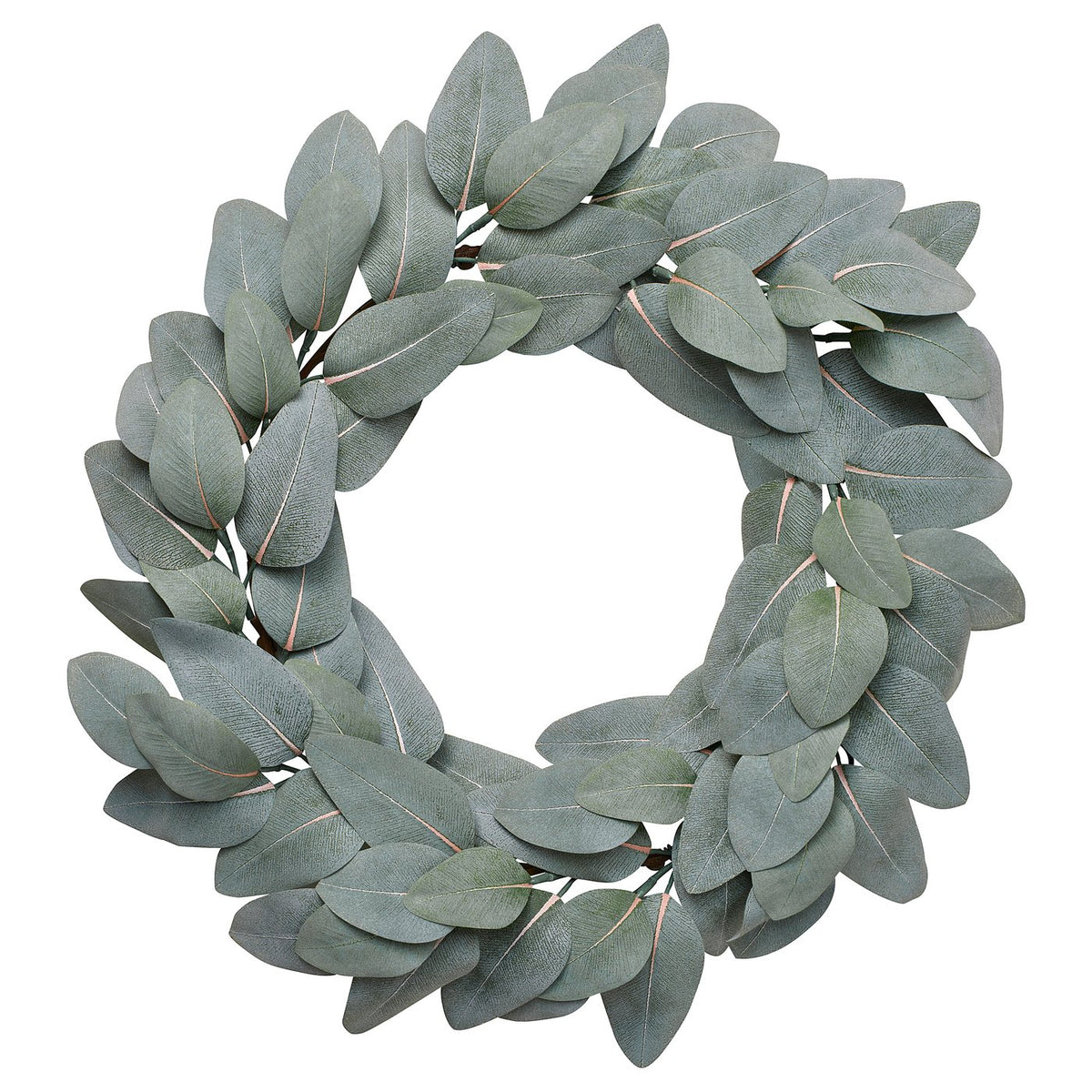 SMYCKA artificial wreath, in/outdoor eucalyptus/grey-green, 45 cm
