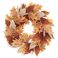 SMYCKA artificial wreath, in/outdoor/leaf orange-brown, 60 cm