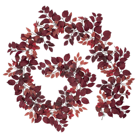SMYCKA artificial garland, in/outdoor red, 4 m