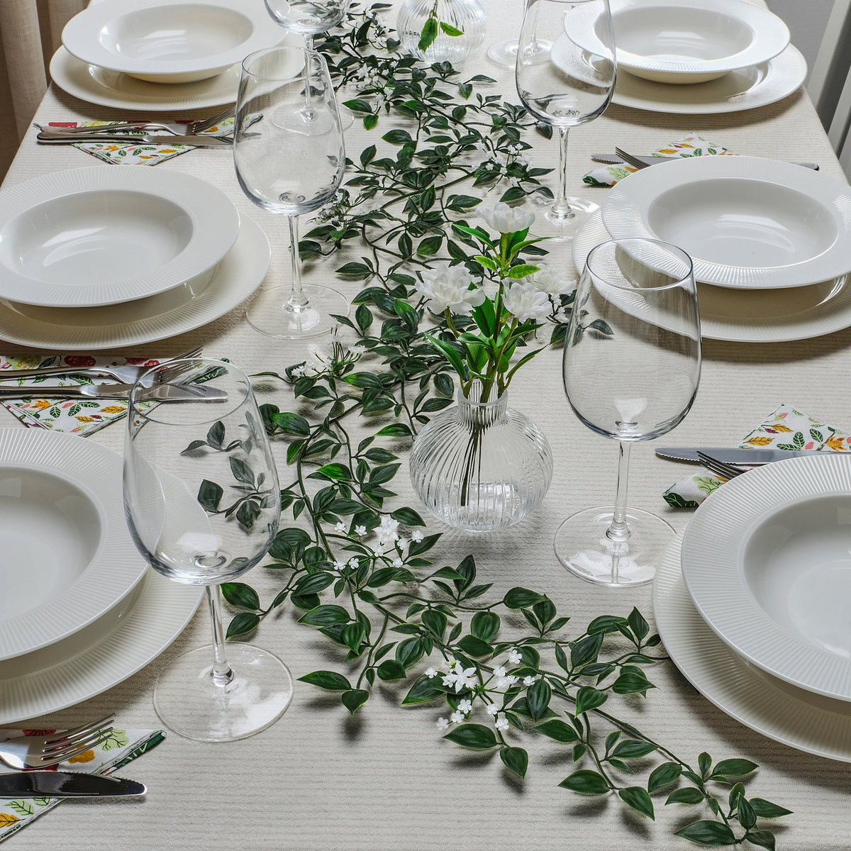SMYCKA artificial garland, in/outdoor/Baby’s breath green/white, 1.5 m