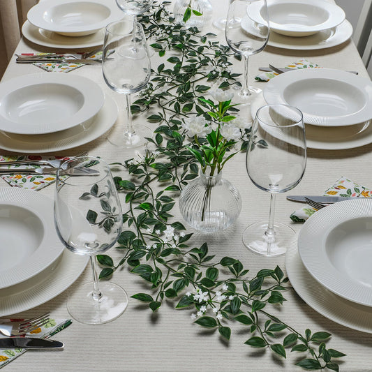 SMYCKA artificial garland, in/outdoor/Baby’s breath green/white, 1.5 m