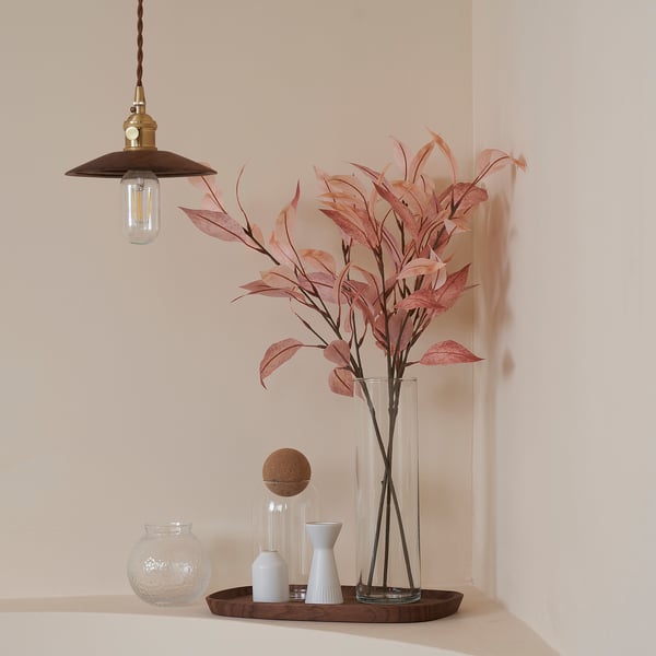 SMYCKA artificial spray, eucalyptus/pink, 60 cm