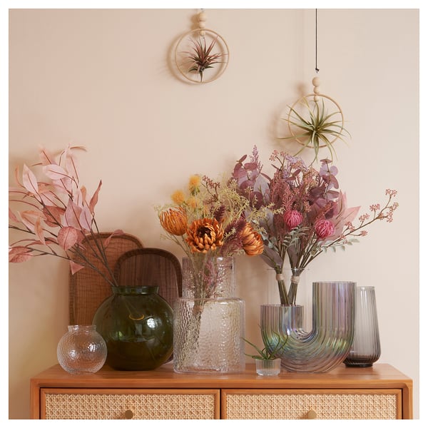 SMYCKA - SMYCKA Artificial spray, eucalyptus/pink, 60 cm