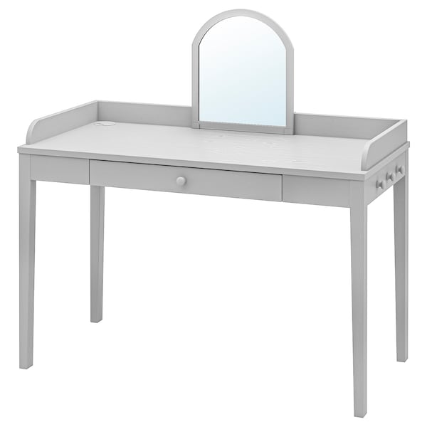 SMYGA - Desk with mirror, light grey, 122x60 cm