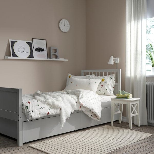 Ikea SMYGA - Bed frame with storage, light grey, 90x200 cm