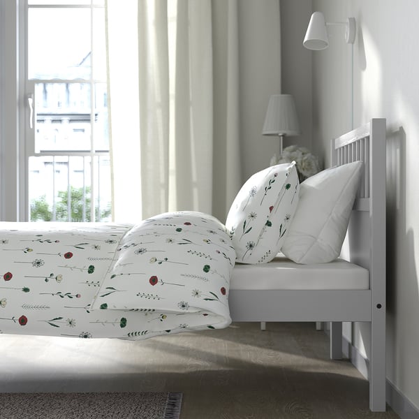 SMYGA - SMYGA Bed frame, light grey, 90x200 cm