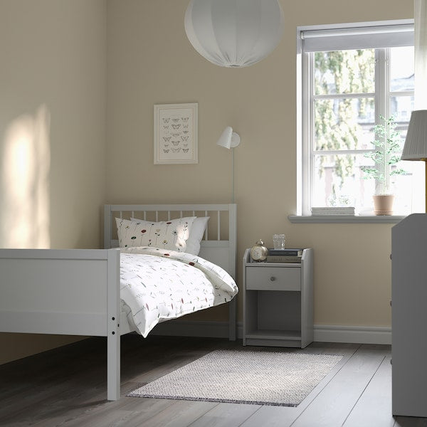 SMYGA - Bed frame, light grey, 90x200 cm