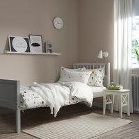 SMYGA - Bed frame, light grey, 90x200 cm