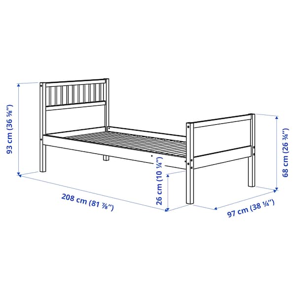 SMYGA - Bed frame, light grey, 90x200 cm