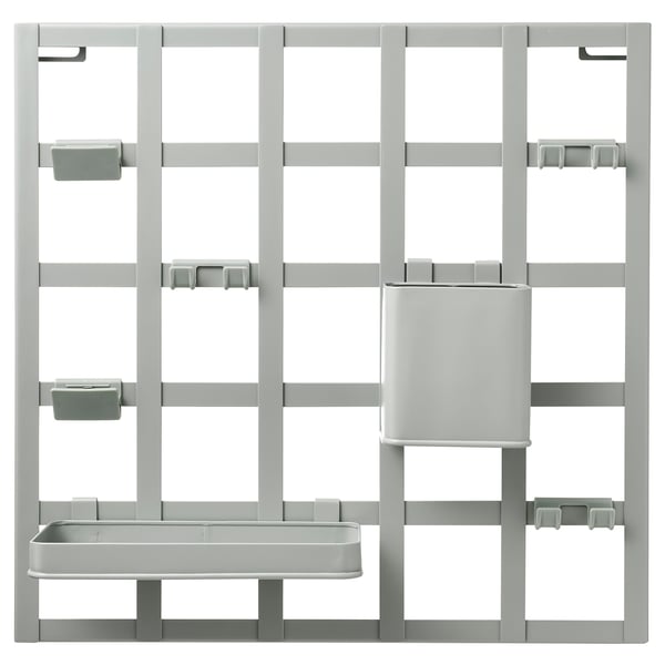 SNICKRA - SNICKRA 8-piece storage board set, grey-green, 38x38 cm